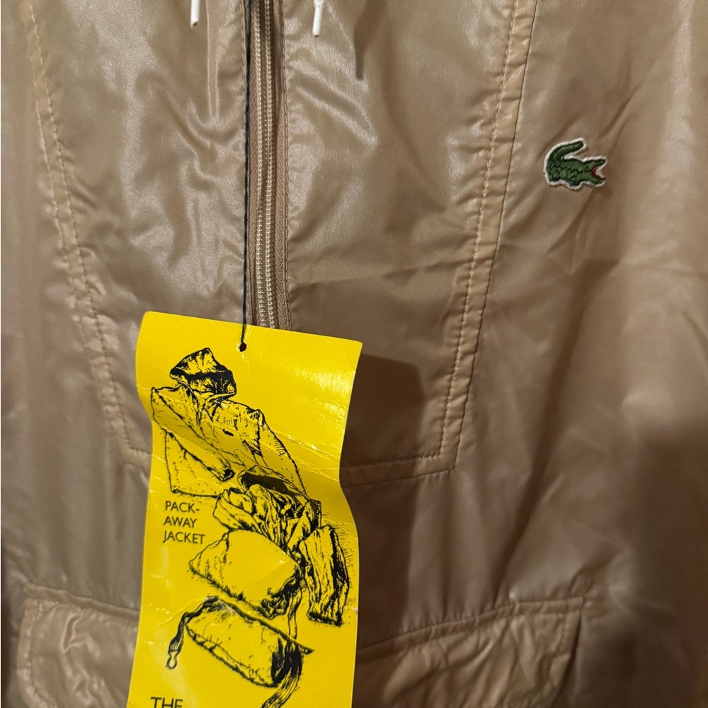 Vintage NWT. Lacoste Tan Windbreaker Jacket. Size L - Picture 3 of 5